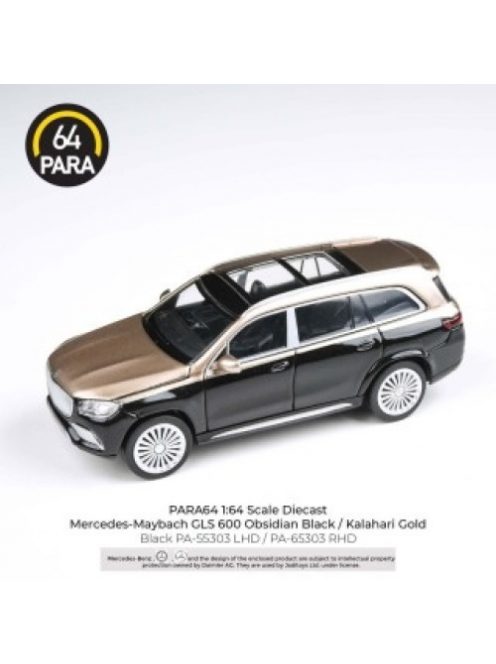 Para64 - 1:64 Mercedes-Maybach Glss Left Hand Drive, Obsidian Black/Kalahari Gold