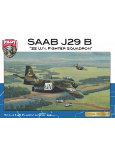   Pilot Replicas - Plastikový model letadla 1/48 SAAB J29 B "UN Kongo" edition