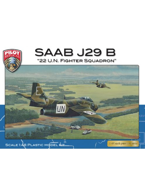 Pilot Replicas - Plastikový model letadla 1/48 SAAB J29 B "UN Kongo" edition