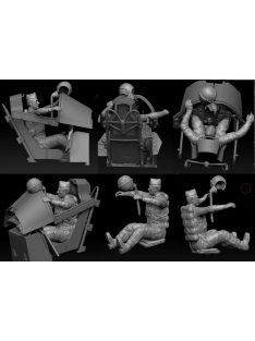   Pilot Replicas - 1/48 SAAB J29 pilot seated. Designed to fit Pilot-Replicas J29 seat without modification