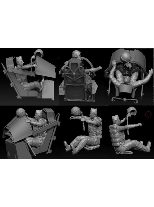 Pilot Replicas - 1/48 SAAB J29 pilot seated. Designed to fit Pilot-Replicas J29 seat without modification