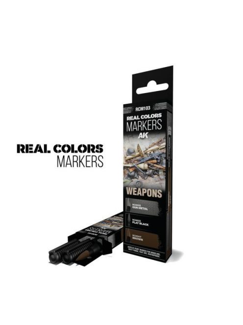 AK-Interactive - RCM103 WEAPONS - SET 3 REAL COLORS MARKERS