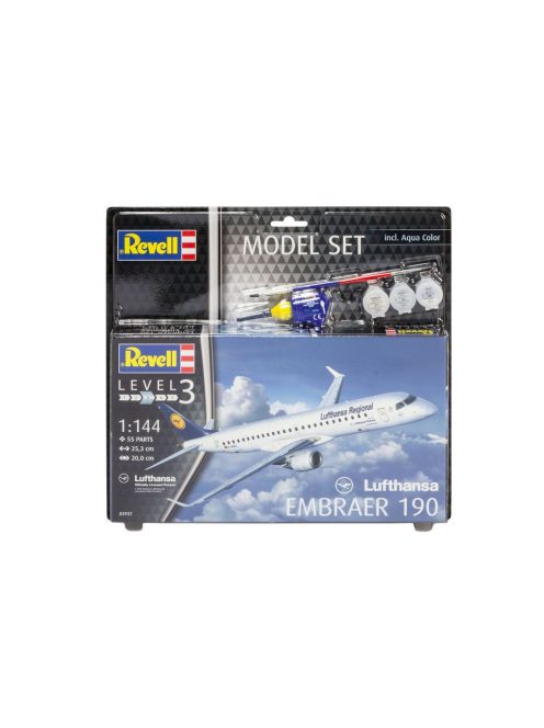 Revell - Model Set Embraer 190 Lufthansa 1:144 (63937)