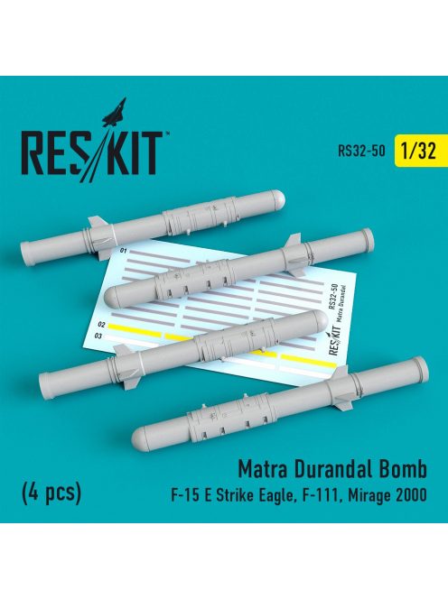 Reskit - Matra Durandal bombs (4 pcs) (F-15 E Strike Eagle, F-111, Mirage 2000) (1/32)