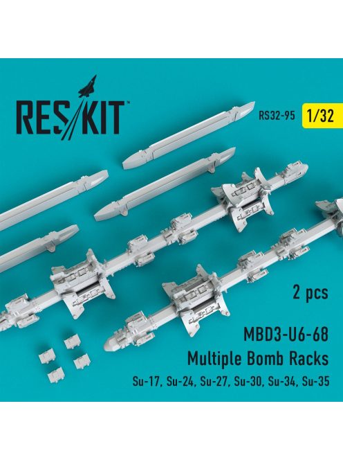 Reskit - MBD3-U6-68 Multiple Bomb Racks (2 pcs)  (Su-17, Su-24, Su-27, Su-30, Su-34, Su-35)  (1/32)