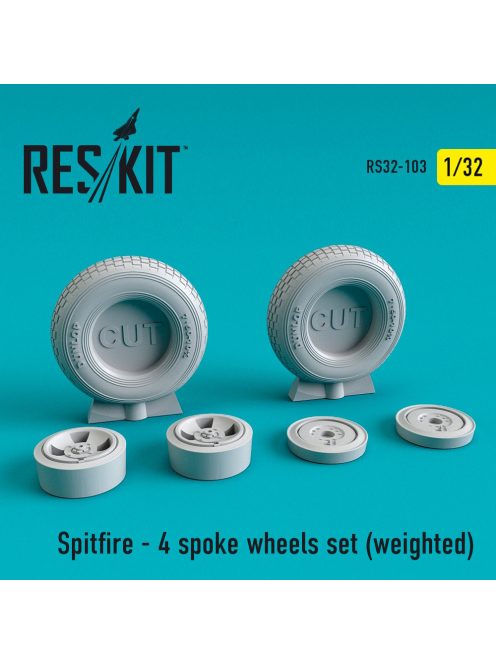 Reskit - Spitfire (4 spoke) wheels set (weighted) (1/32)