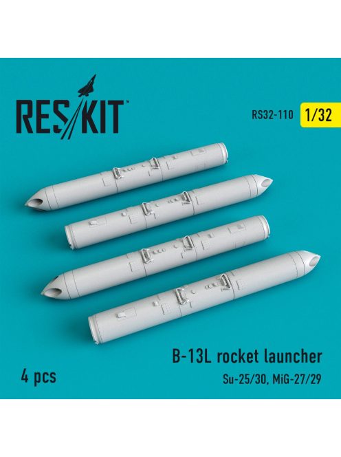 Reskit - B-13L rocket launcher (4 pcs)  (Su-25, Su-30, MiG-27, MiG-29) (1/32)