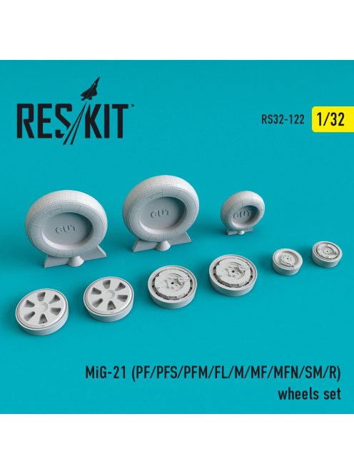 Reskit - MiG-21 (PF, PFS, PFM, FL, M, MF, MFN, SM, R) wheels set (1/32)