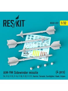   Reskit - AIM-9M Sidewinder missiles (4 pcs) (F4, F-5, F-15, F-16, F-18, F-22, F-111, Harrier, Tornado, Eurofi