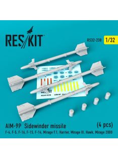   Reskit - AIM-9P  Sidewinder missiles (4 pcs) (F-4, F-5, F-16, F-15, F-14, Mirage F.1, Harrier, Mirage III, Ha