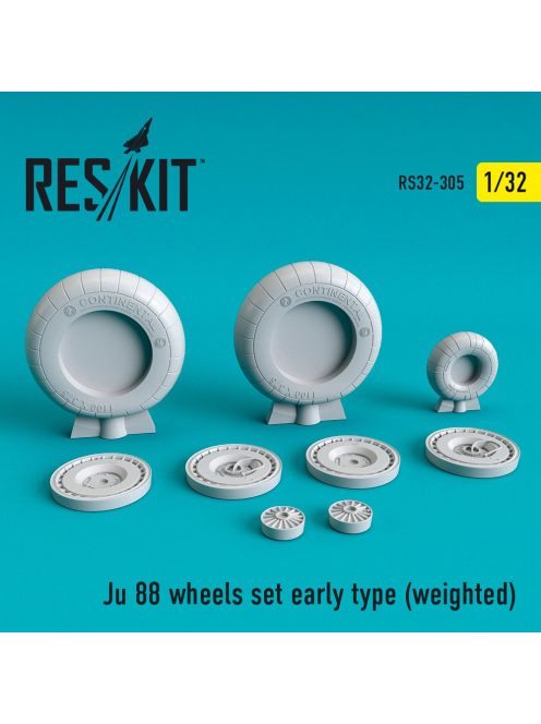 Reskit - Ju-88 wheels set early type  (weighted) (1/32)