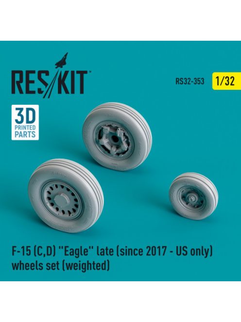 Reskit - F-15 (C,D) "Eagle" late (since 2017 - US only) wheels set (weighted) (Resin & 3D Printed) (1/32)