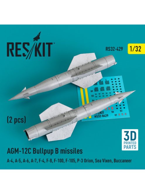 Reskit - AGM-12C Bullpup B missiles (2 pcs) (A-4, A-5, A-6, A-7, F-4, F-8, F-100, F-105, P-3 Orion, Sea Vixen