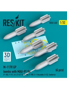   Reskit - M-117R GP bombs with MAU-91 fin (6 pcs) (F-105, F-111, A-4 ,F-4, F-5, F-104, F-100, A-1 Skyraider, B