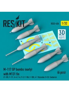   Reskit - M-117 GP bombs (early) with M131 fin (6 pcs) (F-105, F-111, A-4 ,F-4, F-5, F-104, F-100, A-1 Skyraid