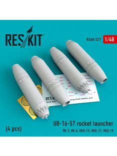   Reskit - UB-16-57 rocket launchers (4 pcs) Mi-2, Mi-4, MiG-15, MiG-17, MiG-19 (1/48)