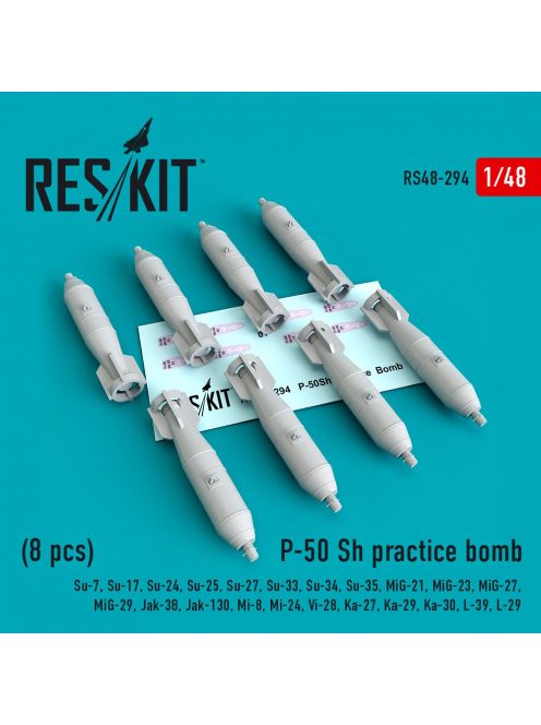 Reskit - P-50 SH practice bombs (8 pcs)(Su-7, Su-17, Su-24, Su-25, Su-27, Su-33, Su-34, Su-35, MiG-21, MiG-23