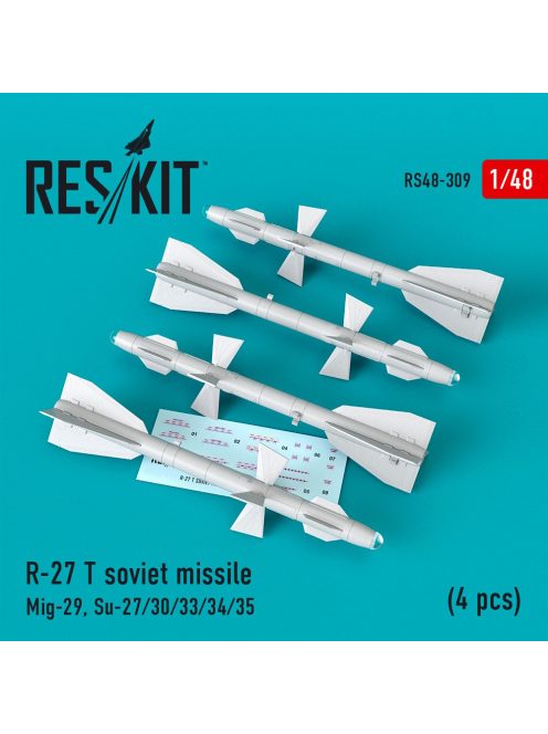 Reskit - R-27T soviet missiles (4 pcs) (MiG-29, Su-27/30/33/34/35) (1/48)