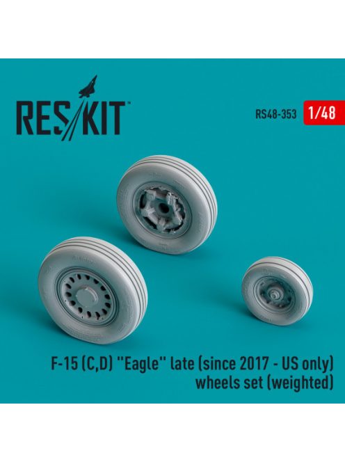 Reskit - F-15 (C,D) "Eagle" late (since 2017 - US only) wheels set (weighted) (Resin & 3D Printed) (1/48)