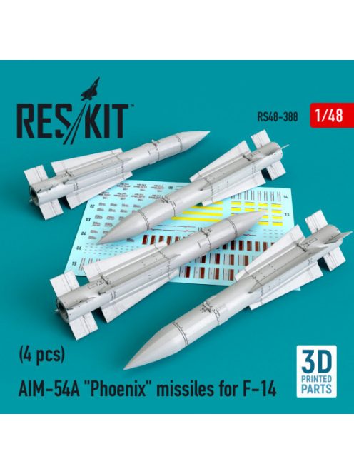 Reskit - AIM-54A "Phoenix" missiles for F-14 (4pcs) (1/48)