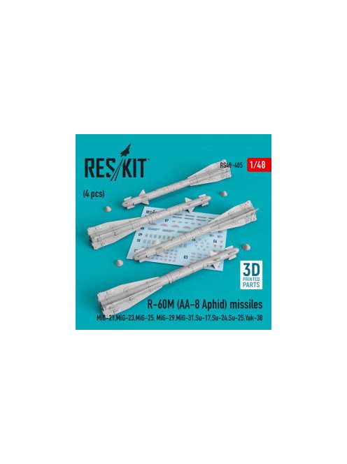 Reskit - R-60М (AA-8 Aphid) missiles (4 pcs) (MiG-21,MiG-23,MiG-25, MiG-29,MiG-31,Su-17,Su-24,Su-25,Yak-38) (