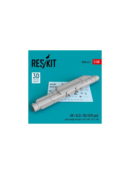 Reskit - AN / ALQ-184 ECM pod (short length version) (A-10,F-4G,F-16,C-130) (3D Printed) (1/48)