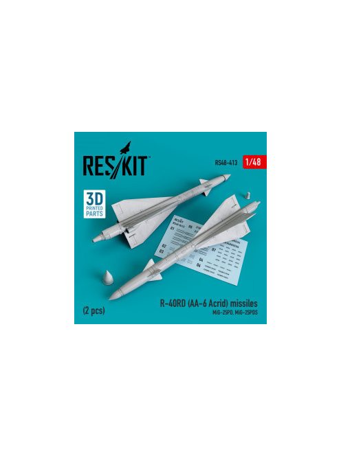 Reskit - R-40RD (AA-6 Acrid) missiles (2 pcs) (MiG-25PD, MiG-25PDS) (1/48)