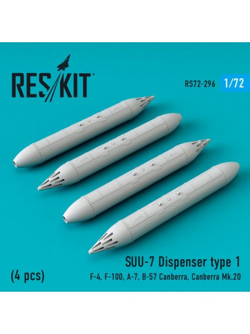 Reskit - SUU-7 dispensers type 1 (4 pcs) (F-4, F-100, F-105, A-7, Canberra Mk.20) (1/72)