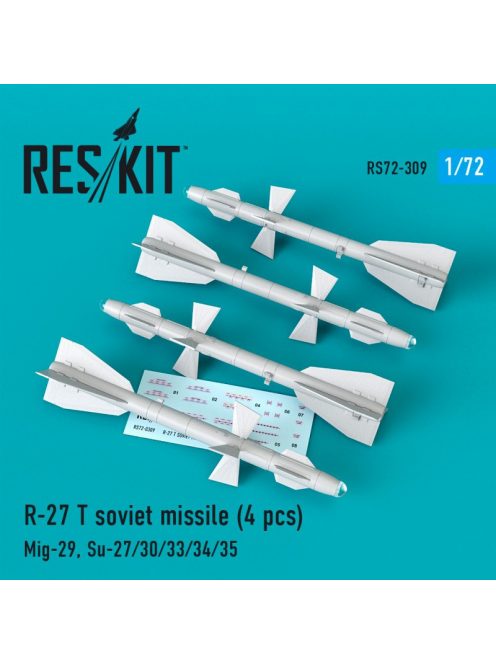 Reskit - R-27 T soviet missiles (4 pcs) (MiG-29, Su-27/30/33/34/35) (1/72)