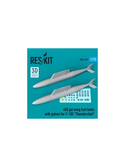 Reskit - 450 gal wing fuel tanks with pylons for F-105 "Thunderchief" (2 pcs) (1/72)