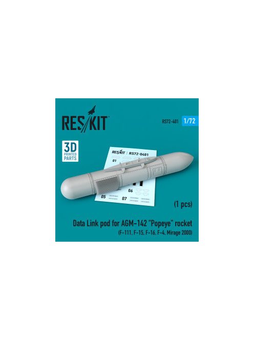 Reskit - Data Link pod for AGM-142 "Popeye" rocket (F-15, F-16, F-4, Mirage 2000, F-111) (1/72)