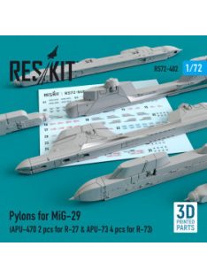   Reskit - Pylons for MiG-29 (APU-470 2 pcs for R-27 & APU-73 4 pcs for R-73) (1/72)