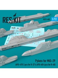   Reskit - Pylons for MiG-29 (APU-470 2 pcs for R-27 & APU-60 4 pcs for R-60) (1/72)