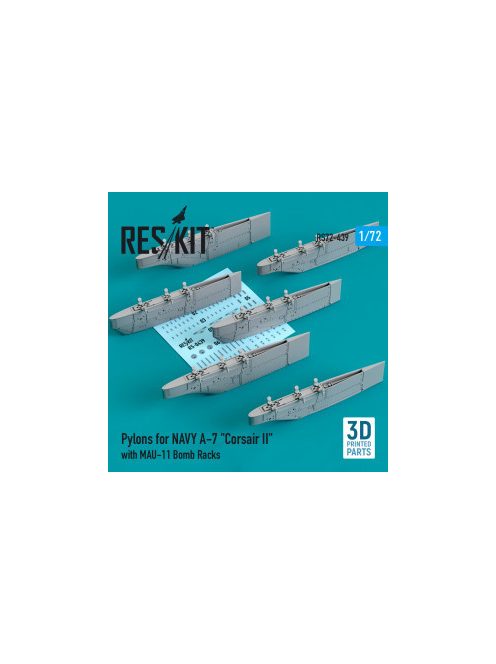 Reskit - Pylons for NAVY A-7 "Corsair II" with MAU-11 Bomb Racks (3D Printed) (1/72)