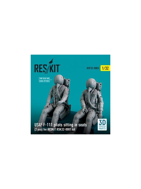 Reskit - USAF F-111 pilots sitting in seats (2 pcs) for RESKIT RSK32-0002 kit (3D Printed) (1/32)