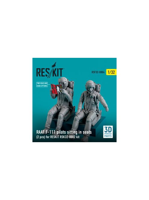 Reskit - RAAF F-111 pilots sitting in seats (2 pcs) for RESKIT RSK32-0002 kit (3D Printed) (1/32)