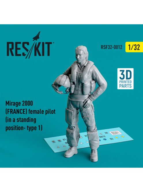 Reskit - Mirage 2000 (FRANCE) female pilot (in a standing position- type 1) (3D Printed) (1/32)