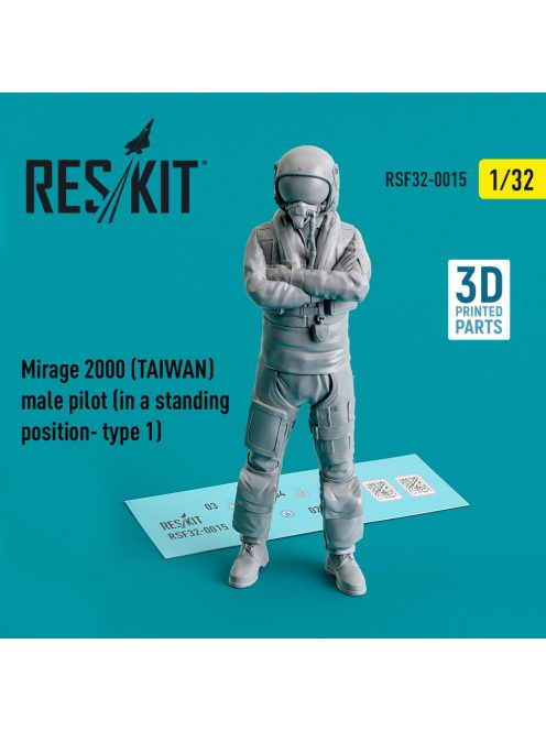 Reskit - Mirage 2000 (TAIWAN) male pilot (in a standing position- type 1) (3D Printed) (1/32)