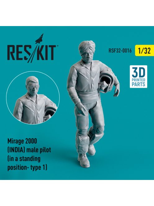 Reskit - Mirage 2000 (INDIA) male pilot (in a standing position- type 1) (3D Printed) (1/32)