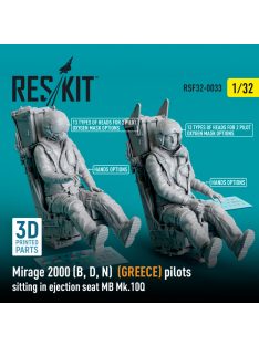   Reskit - Mirage 2000 (B, D, N) (GREECE) pilots sitting in ejection seat MB Mk.10Q (2 pcs) (3D Printed) (1/32)