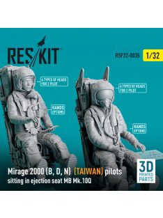   Reskit - Mirage 2000 (B, D, N) (TAIWAN) pilots sitting in ejection seat MB Mk.10Q (2 pcs) (3D Printed) (1/32)