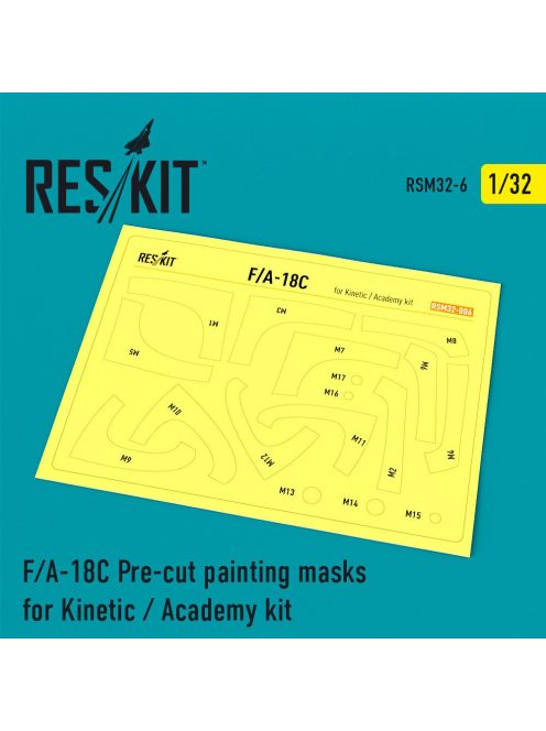 Reskit - F/A-18C "Hornet" Pre-cut painting masks for Kinetic / Academy kit (1/32)