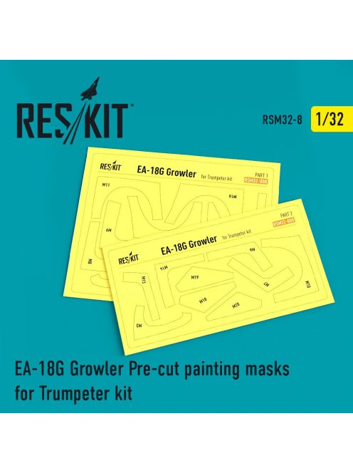 Reskit - EA-18G "Growler" Pre-cut painting masks for Trumpeter kit (1/32)