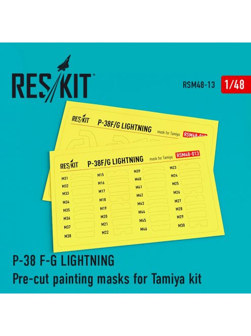 Reskit - P-38 (F,G) "Lightning" Pre-cut painting masks for Tamiya kit (1/48)