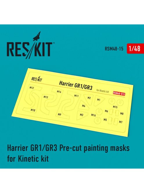 Reskit - Harrier GR1/GR3 Pre-cut painting masks for Kinetic kit (1/48)