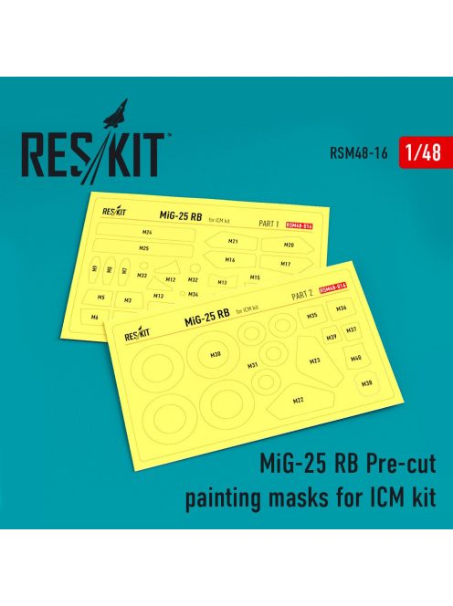 Reskit - MiG-25RB Pre-cut painting masks for ICM kit (1/48)