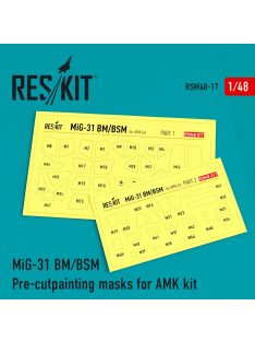 Reskit - MiG-31 Pre-cut painting masks for AMK kit (1/48)