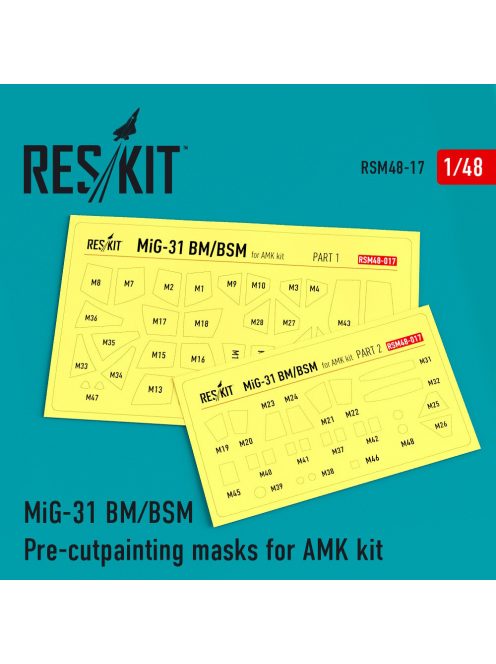 Reskit - MiG-31 Pre-cut painting masks for AMK kit (1/48)