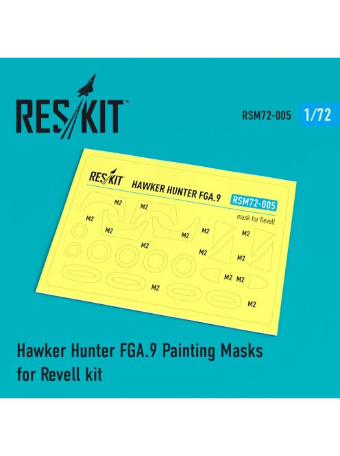 Reskit - Hawker Hunter FGA.9 Pre-cut painting masks for Revell kit (1/72)