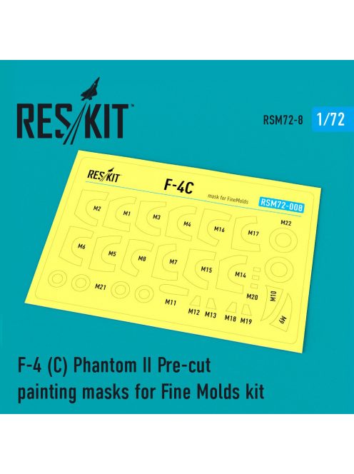 Reskit - F-4C "Phantom II" Pre-cut painting masks for FineMolds kit  (1/72)